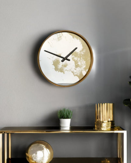 Gold Dust 14" Modern Round Wall Clock