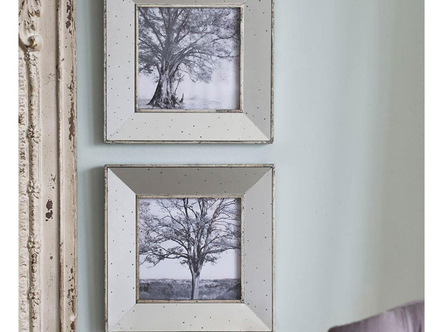 Set of Two Gray Square Framed Art