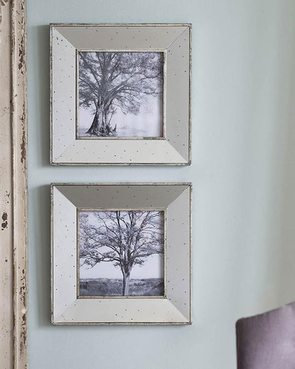 Set of Two Gray Square Framed Art