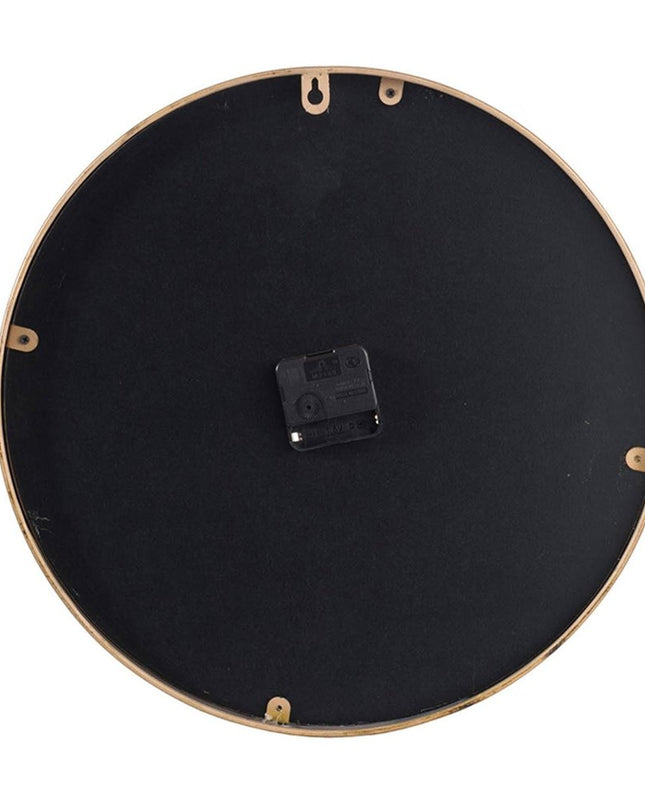 2" Round Gold And White Wood Analog Wall Clock