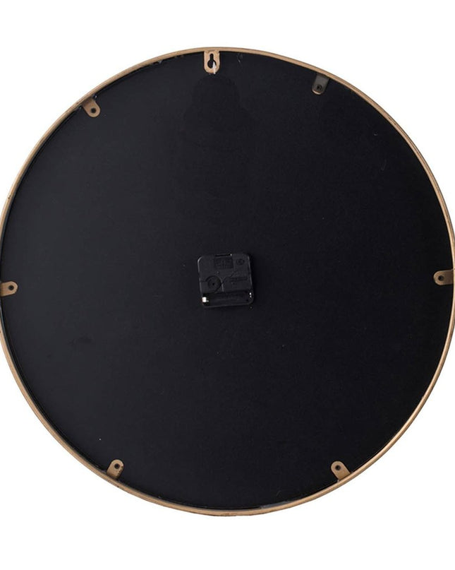 2" Round Gold Wood Analog Wall Clock