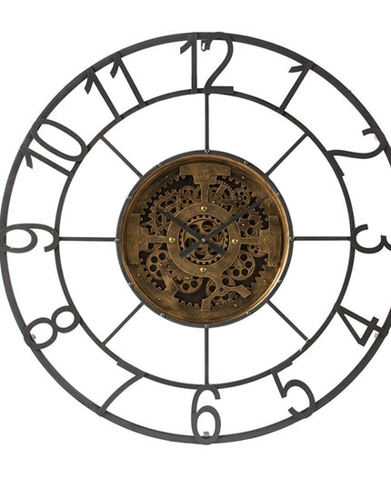 Round Decorative Gear Iron Wall Clock
