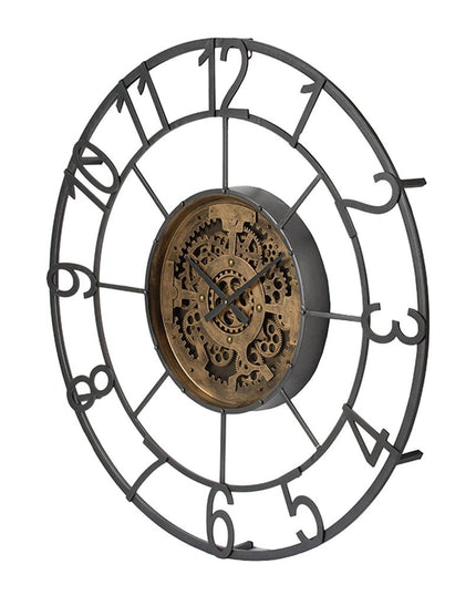 Round Decorative Gear Iron Wall Clock