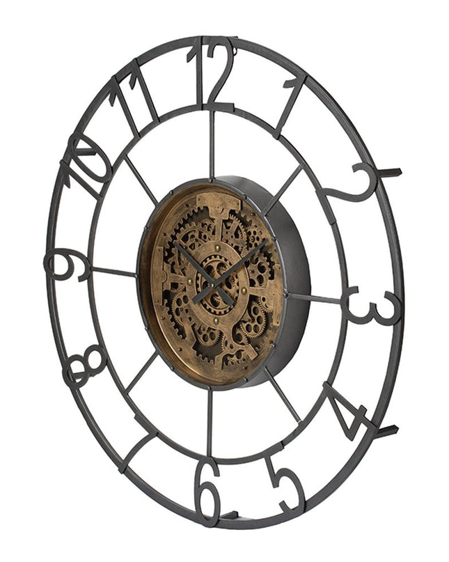 Round Decorative Gear Iron Wall Clock