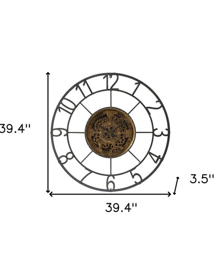Round Decorative Gear Iron Wall Clock