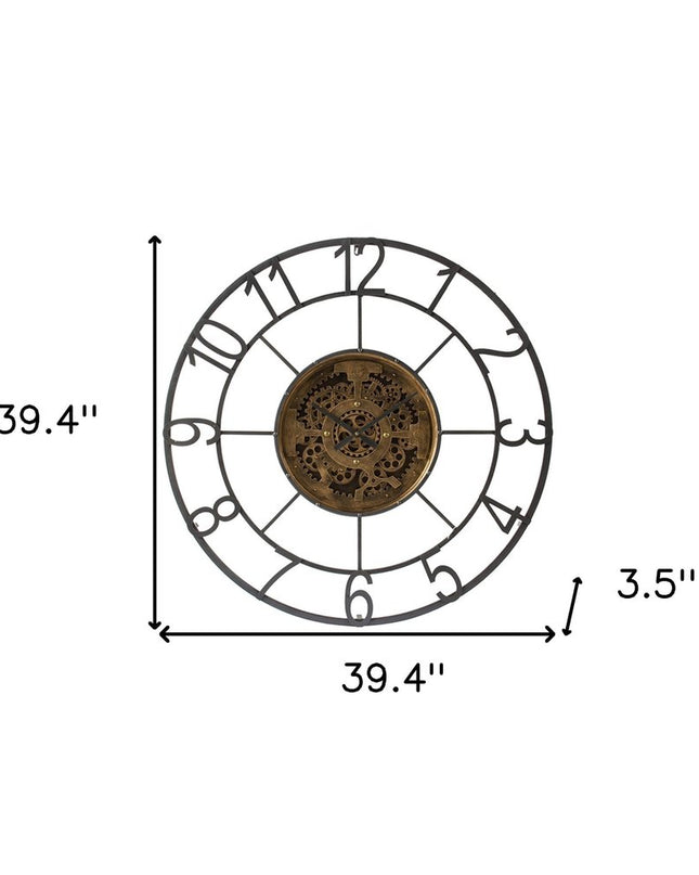 Round Decorative Gear Iron Wall Clock