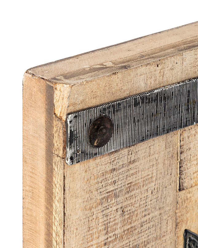 36" X 2" Brown Mango Wood Square Hanging Tapestry