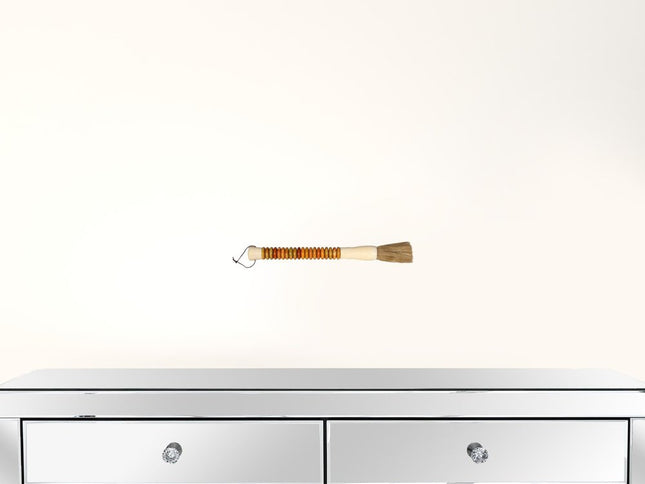 Yellow And Brown Jade Abacus Disc Decorative Calligraphy Brush