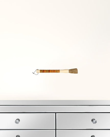 Yellow And Brown Jade Abacus Disc Decorative Calligraphy Brush