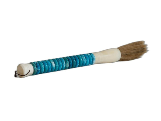 Shades of Aqua Jade Abacus Disc Decorative Calligraphy Brush