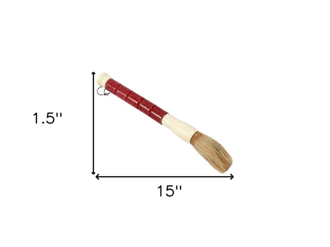 Red Spotted Jade Sectioned Decorative Calligraphy Brush