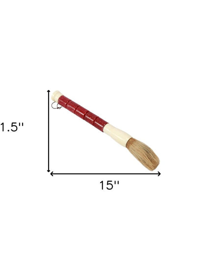 Red Spotted Jade Sectioned Decorative Calligraphy Brush