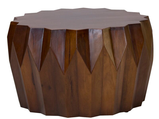29" Brown Solid Wood Octagon Coffee Table