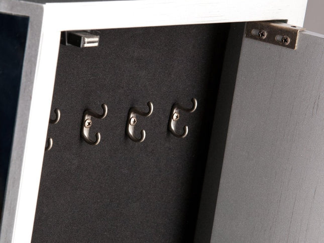 18" Silver Mirrored Writing Desk With Seven Drawers