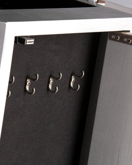 18" Silver Mirrored Writing Desk With Seven Drawers