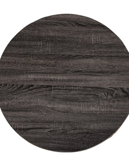 32" Champagne And Charcoal Manufactured Wood And Metal With Iron Round Coffee Table