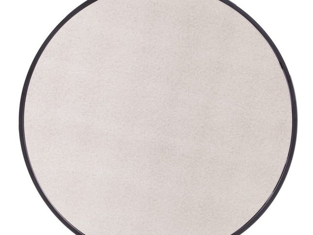 Set of Two Black And Silver Mirrored Round Nested Coffee Table Set