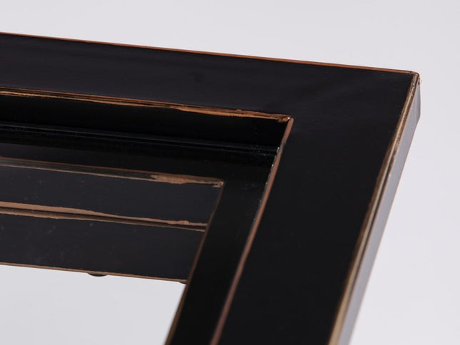 42" Black Glass And Metal Rectangular Coffee Table