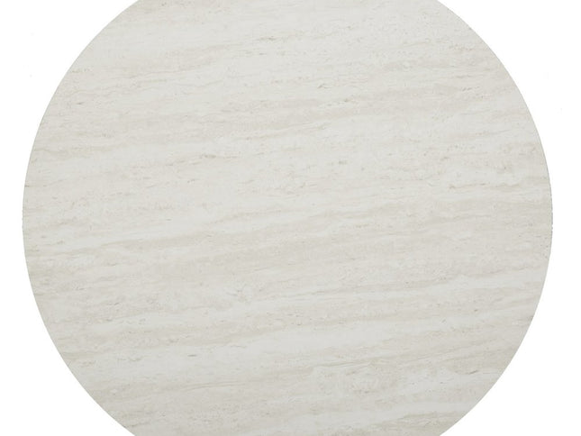 33" Champagne Solid Manufactured Wood And Metal Round Coffee Table