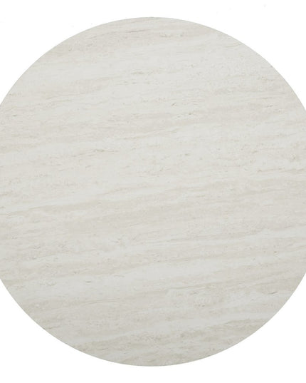 33" Champagne Solid Manufactured Wood And Metal Round Coffee Table