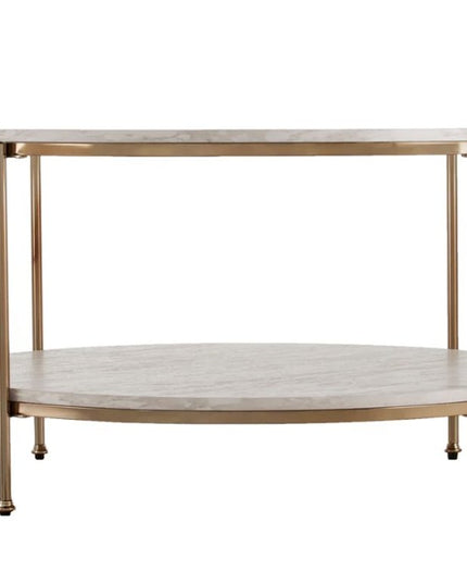 33" White Solid Manufactured Wood And Metal Square Coffee Table