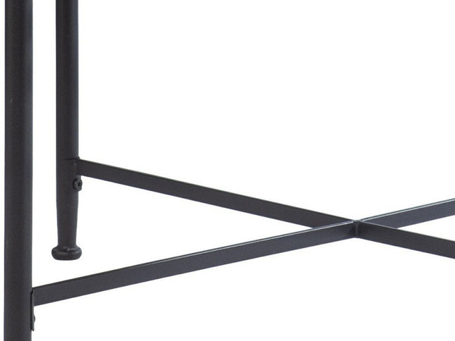 33" Floral Design Glass Top Round Coffee Table