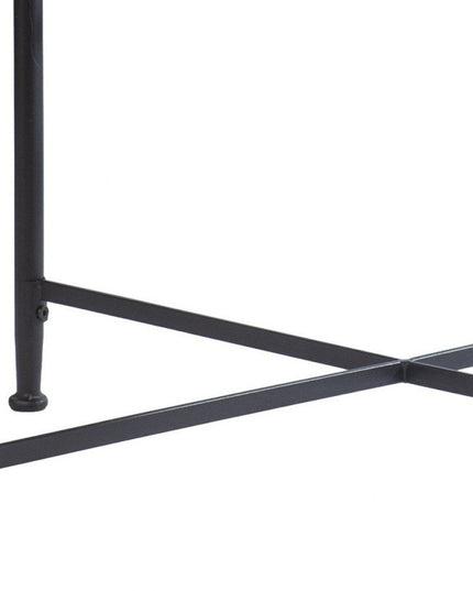 33" Floral Design Glass Top Round Coffee Table