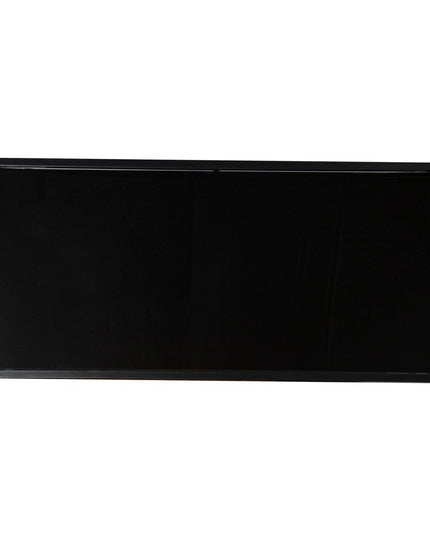 42" Black Glass Faux Marble And Metal Coffee Table With Shelf