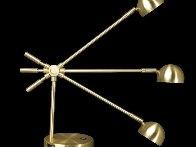 Shiny Satin Brass LED Adjustable Desk Lamp