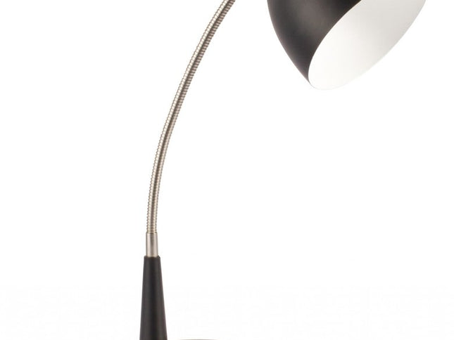 Black Matte and Silver LED Adjustable Desk Lamp