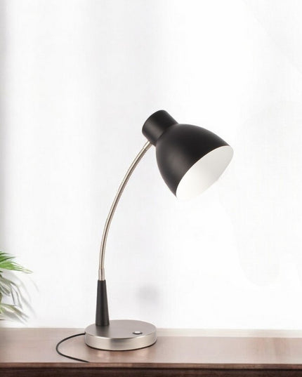 Black Matte and Silver LED Adjustable Desk Lamp