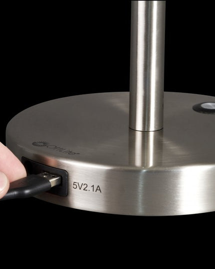 Brushed Silver LED Adjustable Desk Lamp