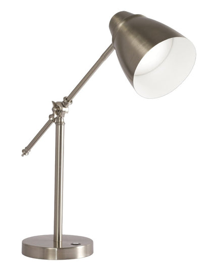 Brushed Silver LED Adjustable Desk Lamp