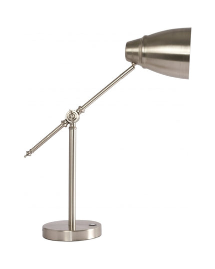 Brushed Silver LED Adjustable Desk Lamp