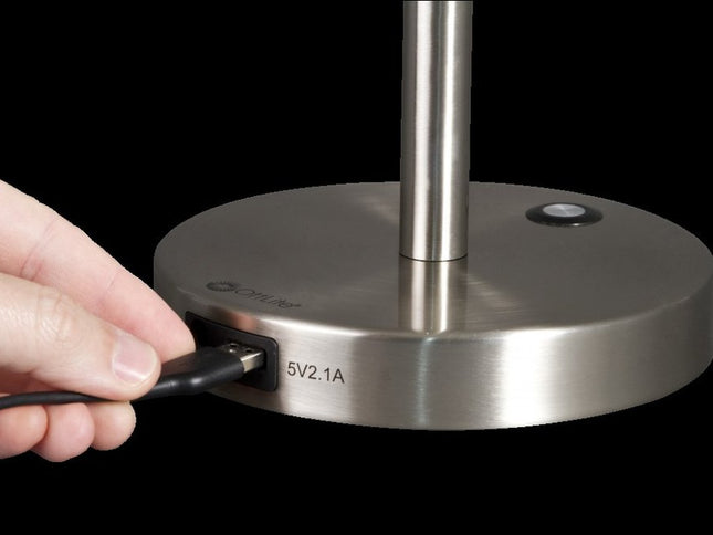 Brushed Silver LED Adjustable Desk Lamp