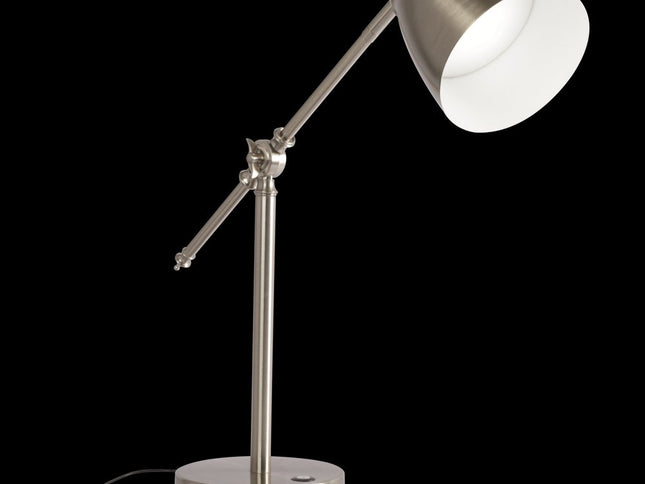 Brushed Silver LED Adjustable Desk Lamp