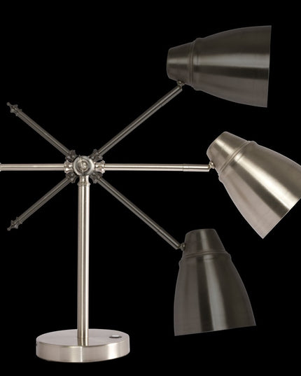 Brushed Silver LED Adjustable Desk Lamp