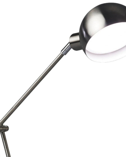 18" Nickel Metal Adjustable Swing Arm LED Desk Lamp With USB