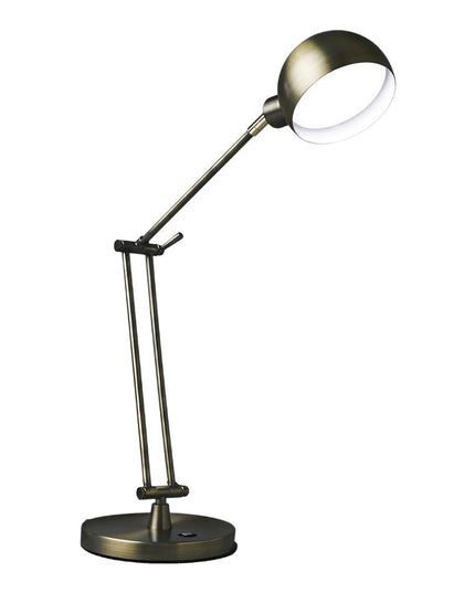 18" Antiqued Bronze Adjustable Swing Arm Desk Lamp USB With Antiqued Bronze Shade