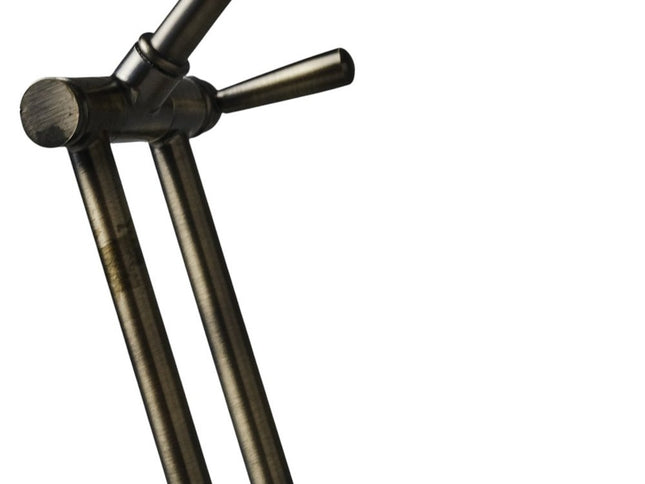 18" Antiqued Bronze Adjustable Swing Arm Desk Lamp USB With Antiqued Bronze Shade