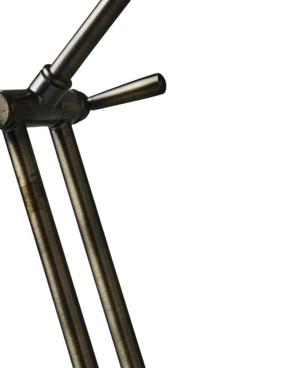 18" Antiqued Bronze Adjustable Swing Arm Desk Lamp USB With Antiqued Bronze Shade