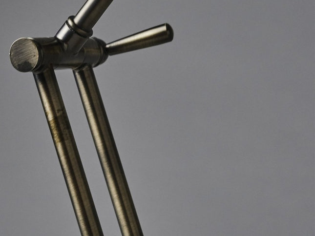 18" Antiqued Bronze Adjustable Swing Arm Desk Lamp USB With Antiqued Bronze Shade