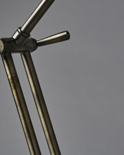 18" Antiqued Bronze Adjustable Swing Arm Desk Lamp USB With Antiqued Bronze Shade