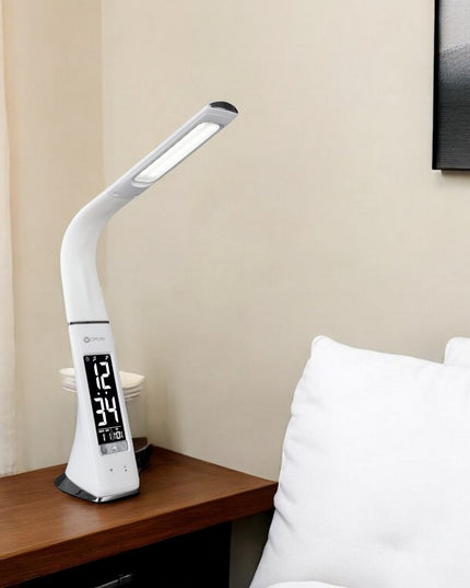 Contemporary White Sanitizing LED Desk Lamp