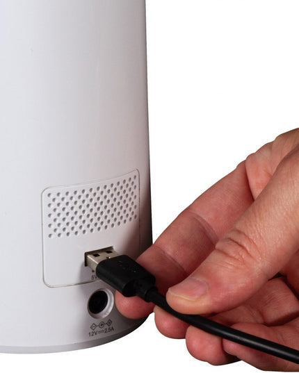 Contemporary White Sanitizing and Charging LED Desk Lamp