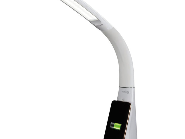 Contemporary White Sanitizing and Charging LED Desk Lamp