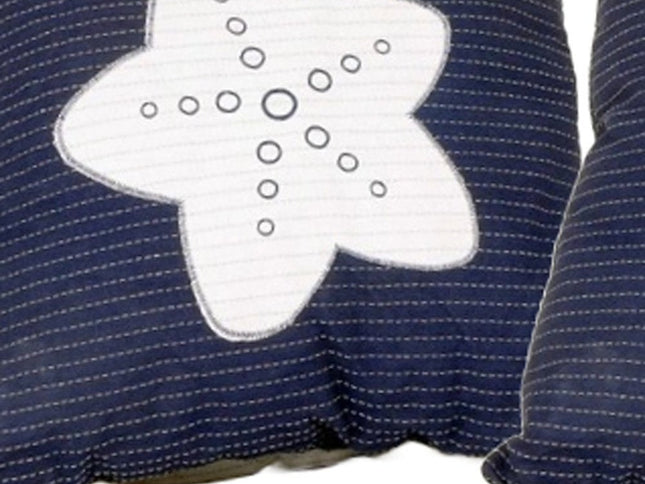 Set of Two Blue and White Starfish Throw Pillows
