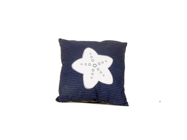 Set of Two Blue and White Starfish Throw Pillows