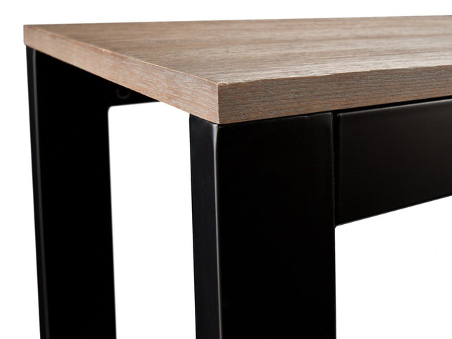 56" Natural and Black and Black Sled Console Table