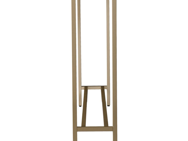 56" Silver and Gold Mirrored Glass Console Table